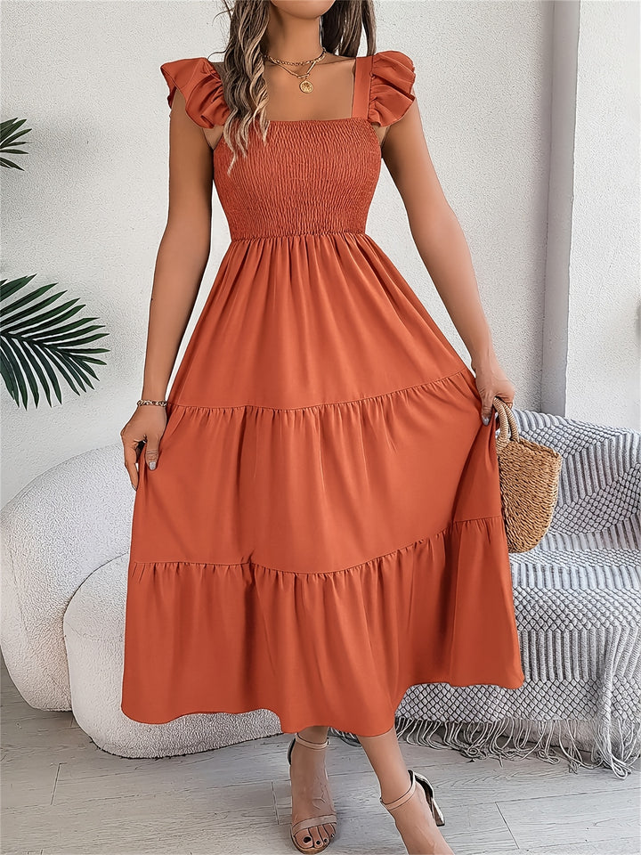 Iris | Women's Wedding Guest Tiered Midi Dress