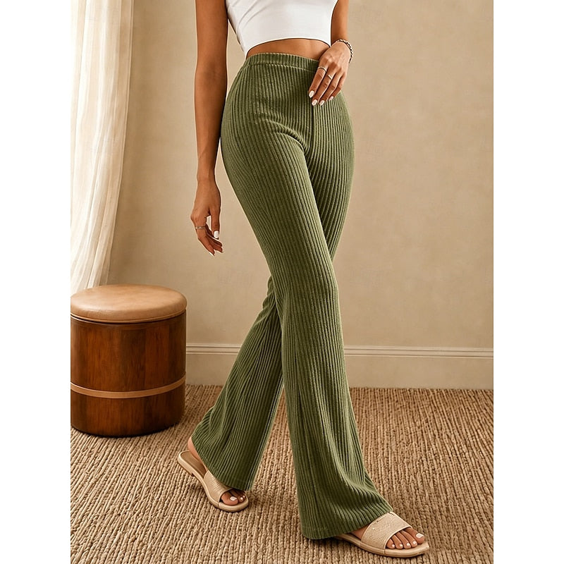 Clementina | Women Ribbed Flare Yoga Pants