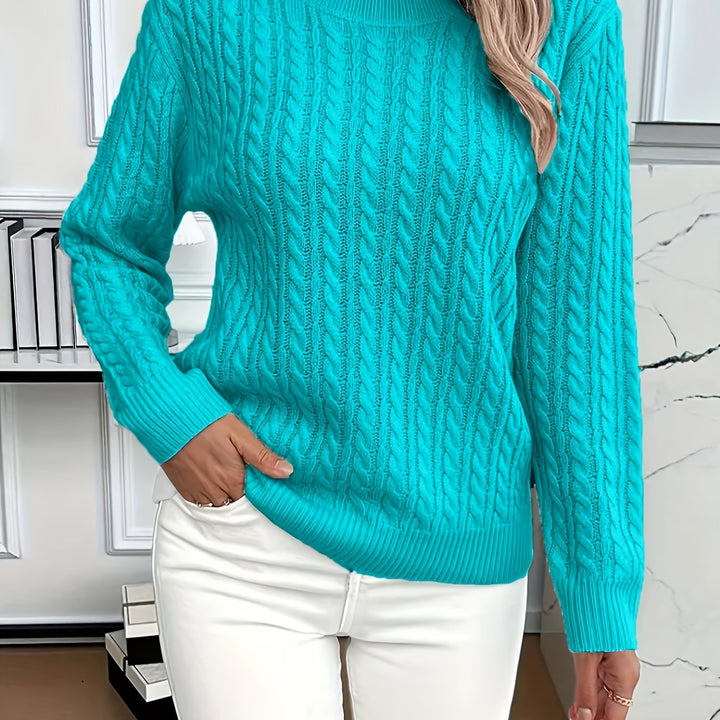 Aeron | Women Crew Cable Knit Pullover
