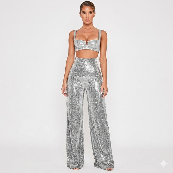 Eithne | Women High Waist Glitter Pants