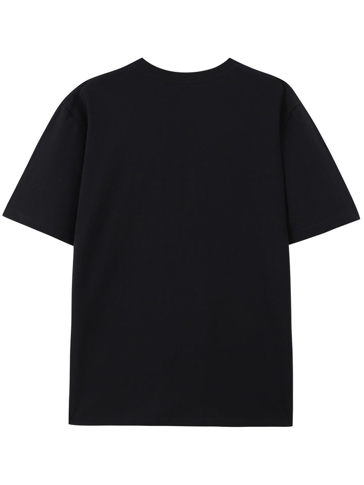 Veronica | Women's Black Knit Oversized Crew Neck Short Sleeve Casual T Shirt