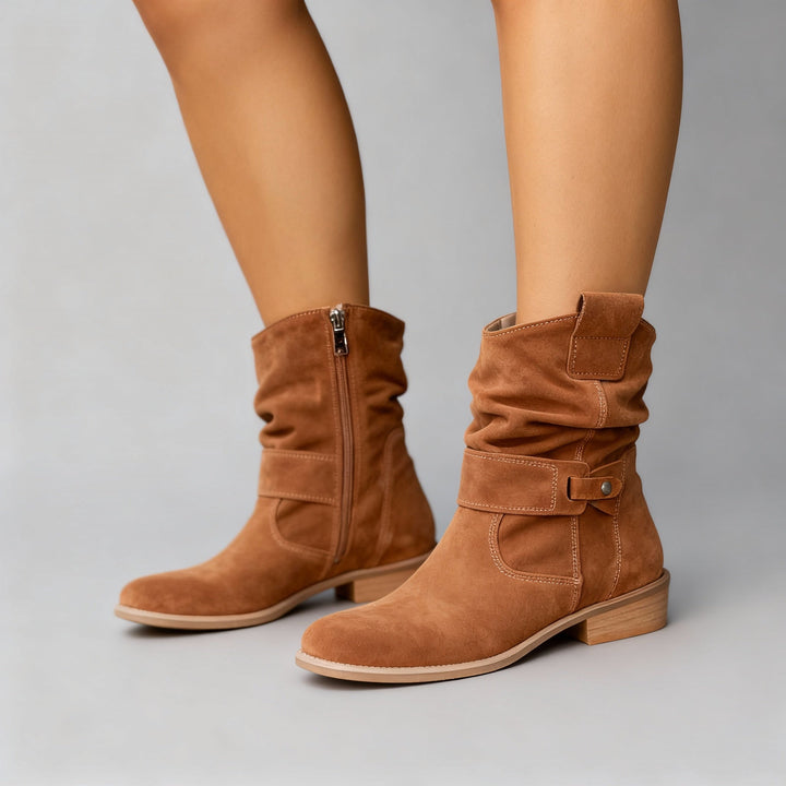 Richenda | Women Slouch Buckle Ankle Boots
