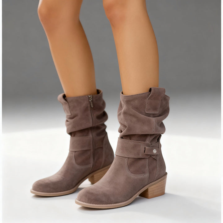 Richenda | Women Slouch Buckle Ankle Boots