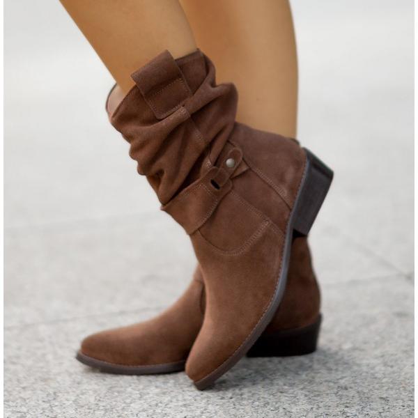 Richenda | Women Slouch Buckle Ankle Boots