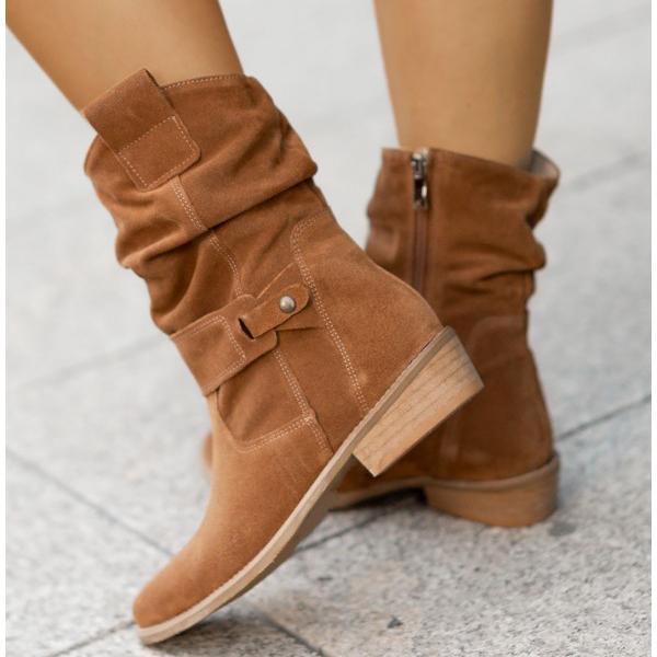 Richenda | Women Slouch Buckle Ankle Boots