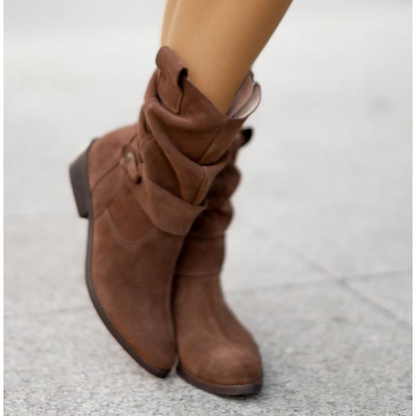 Richenda | Women Slouch Buckle Ankle Boots