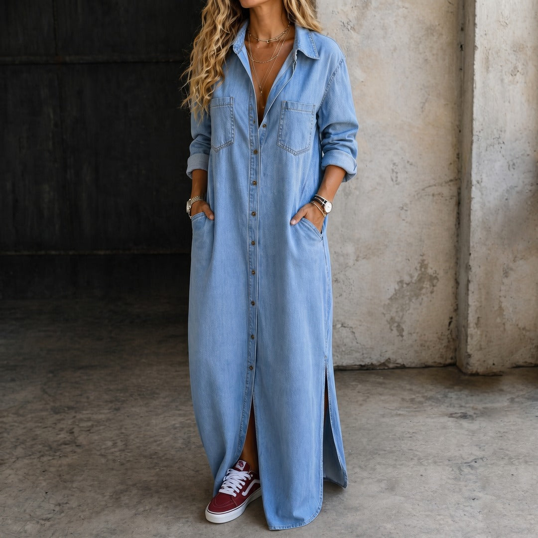 Mathilde | Women Button Down Denim Dress