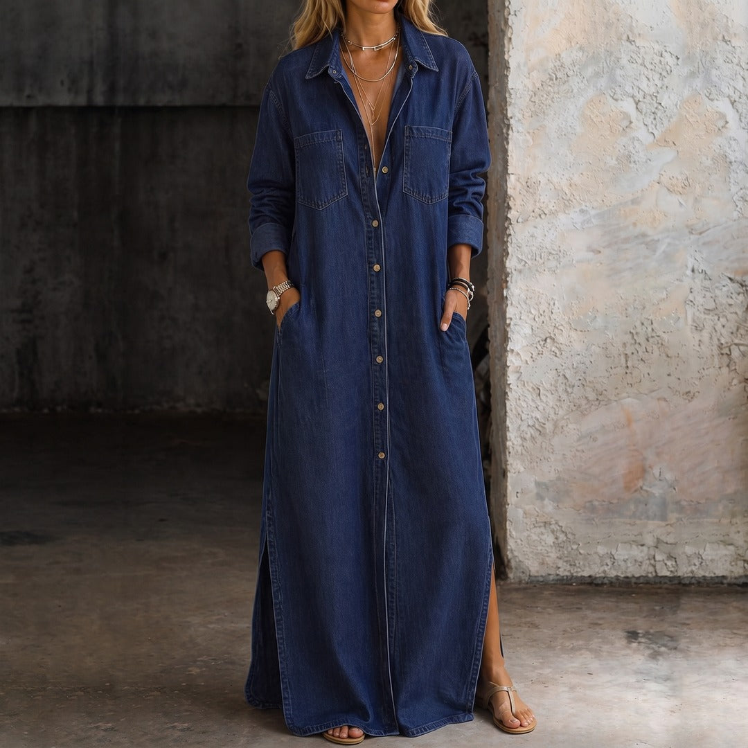 Mathilde | Women Button Down Denim Dress