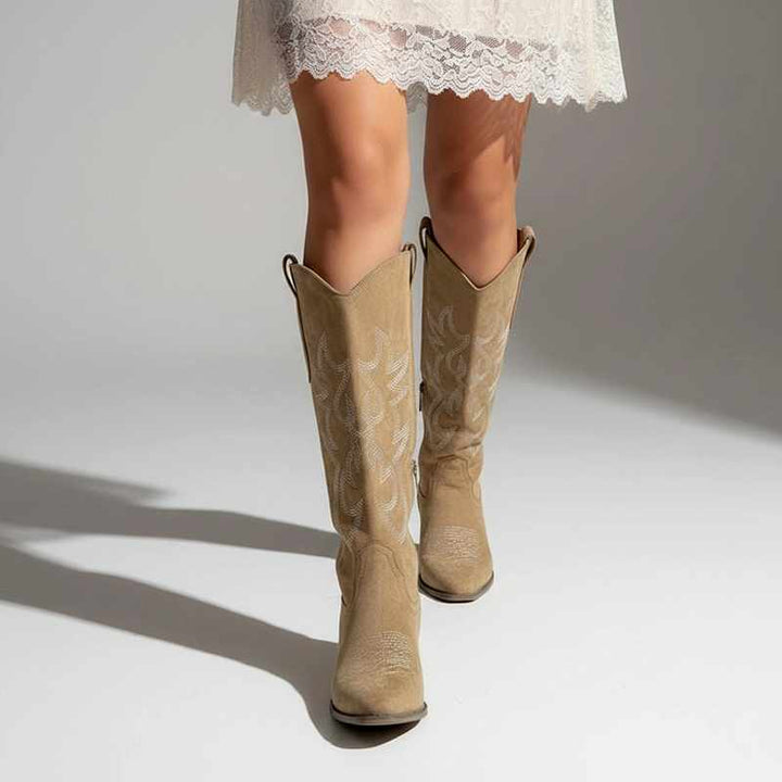 Ingeborg | Women Embroidered Pointed Toe Boots
