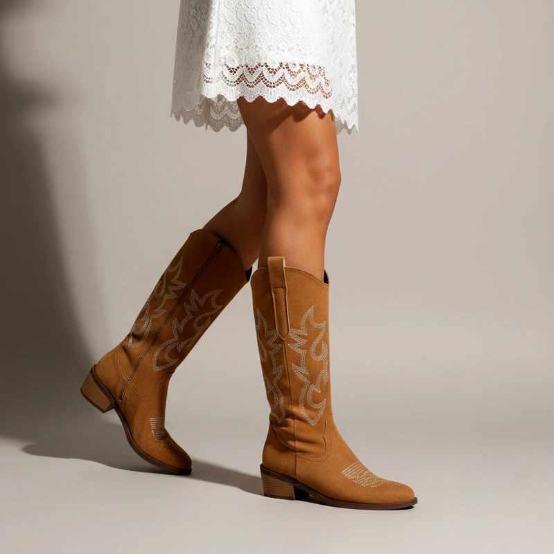 Ingeborg | Women Embroidered Pointed Toe Boots