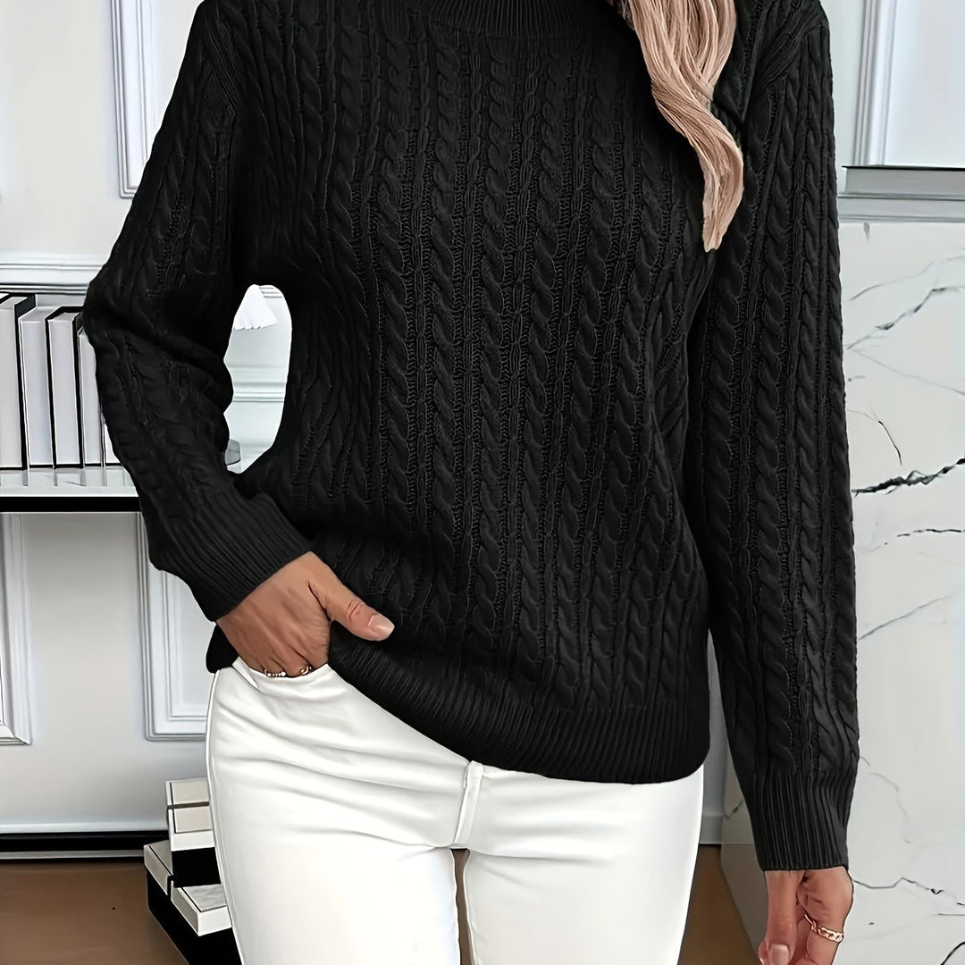 Aeron | Women Crew Cable Knit Pullover