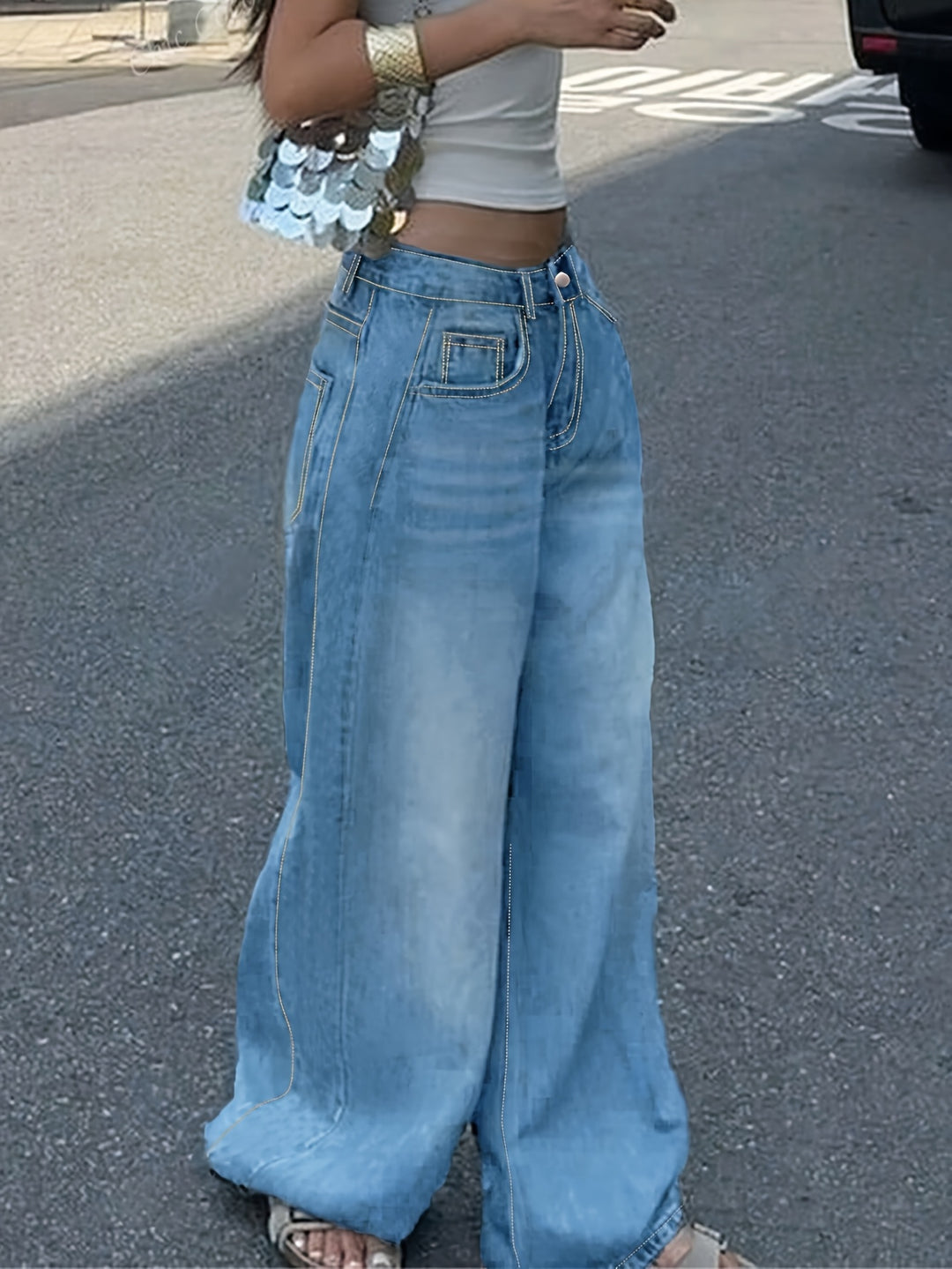 Devyn | Women's Denim Wide Leg Stretchy Casual Relaxed Jeans