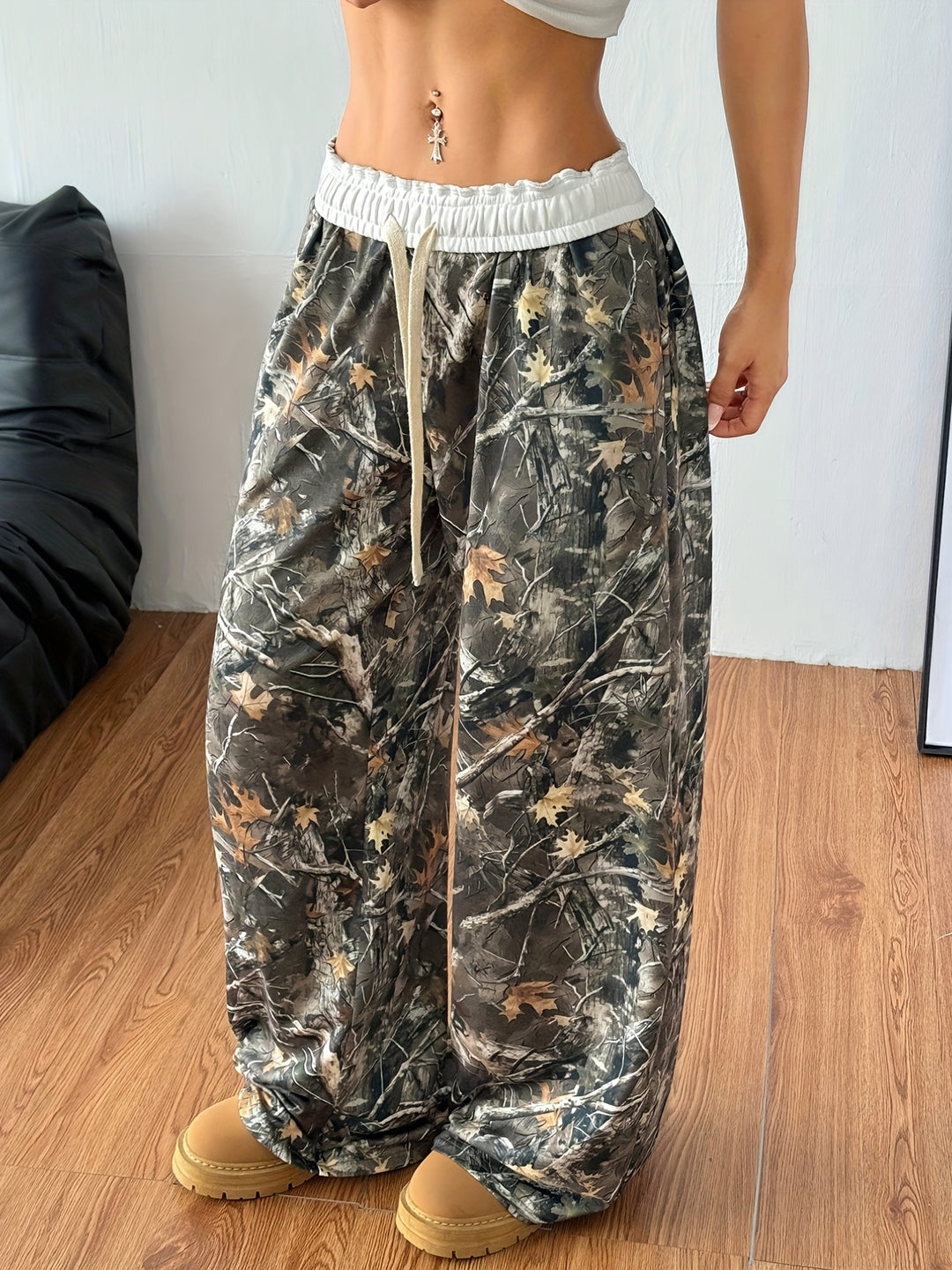 Stylish Camo Knit Pants for Women with Plus Size Style