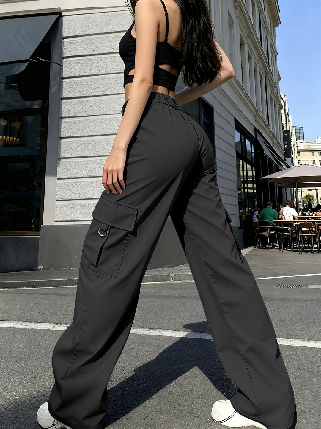 Stylish Wide Leg Cargo Pants for Women with Plus Size Casual Style