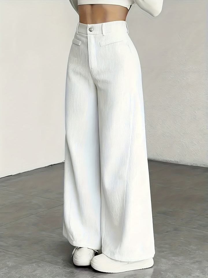 Endelyn | Women High Waist Corduroy Flowy Pants