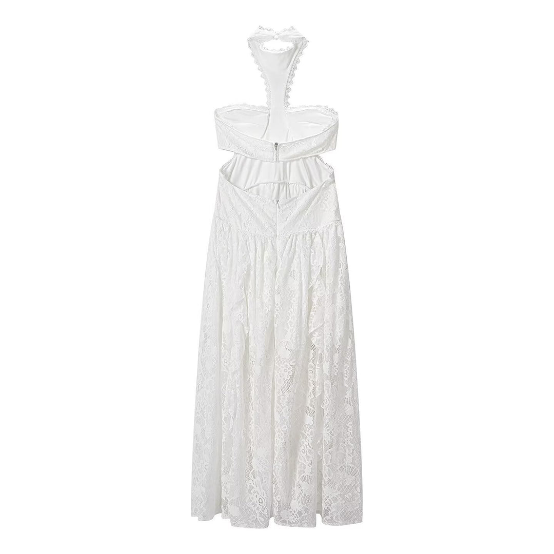 Hero | Women Lace Cutout Halter Wedding Guest Dress
