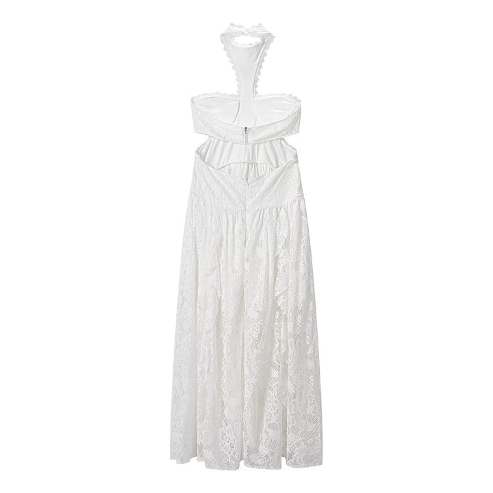 Hero | Women Lace Cutout Halter Wedding Guest Dress