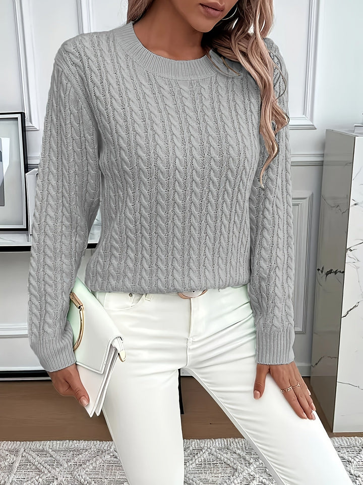 Aeron | Women Crew Cable Knit Pullover