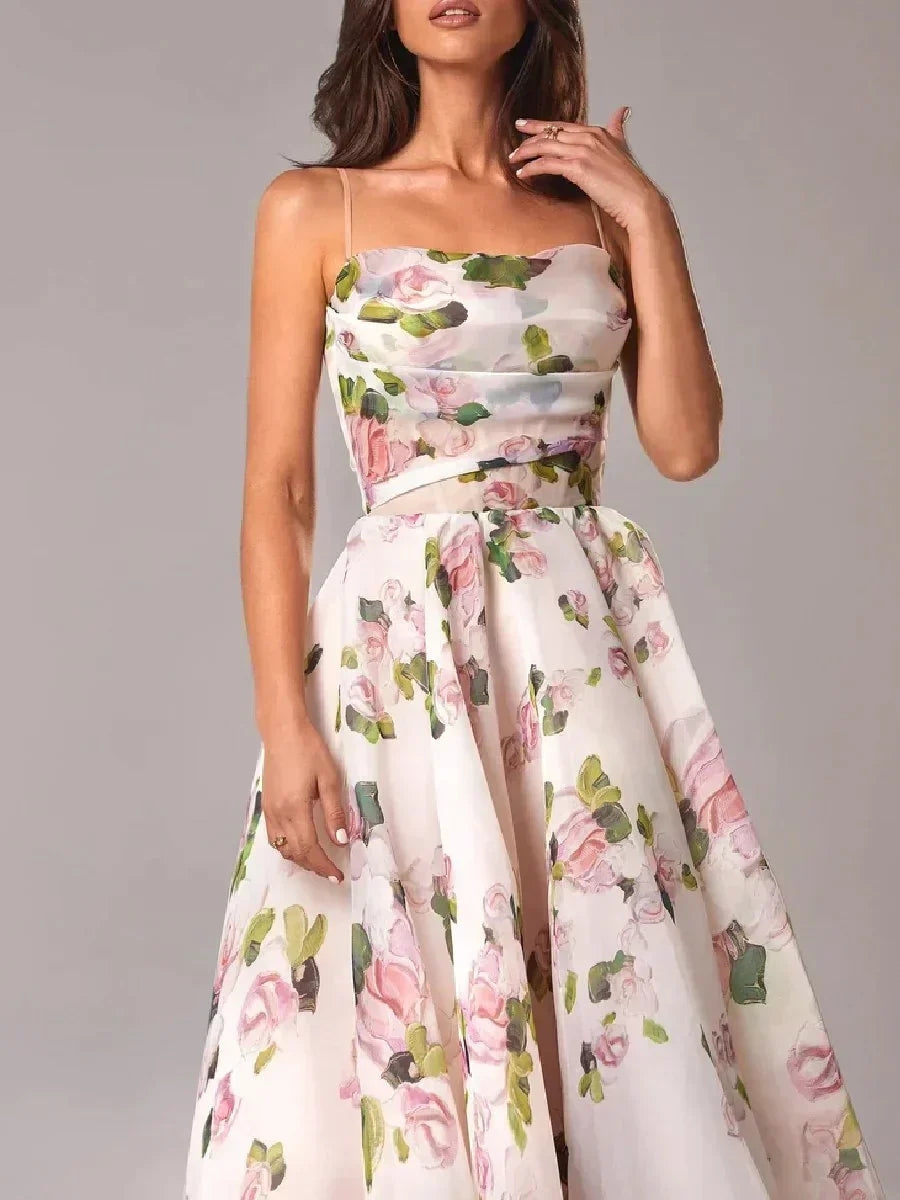 Fidelia | Women Floral Strap Wedding Guest Dress