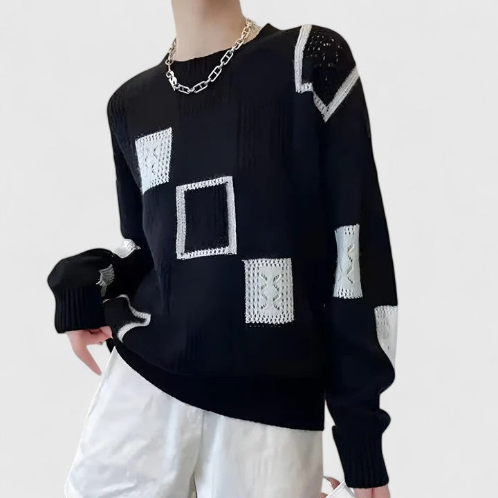 Aymbr | Women Geometric Block Sweater
