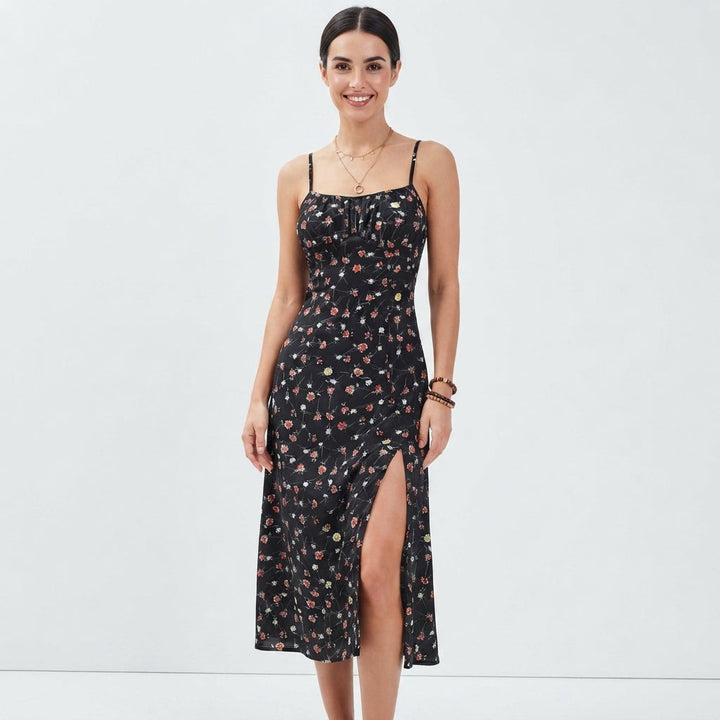 Nerys | Women Floral Side Slit Midi Dress