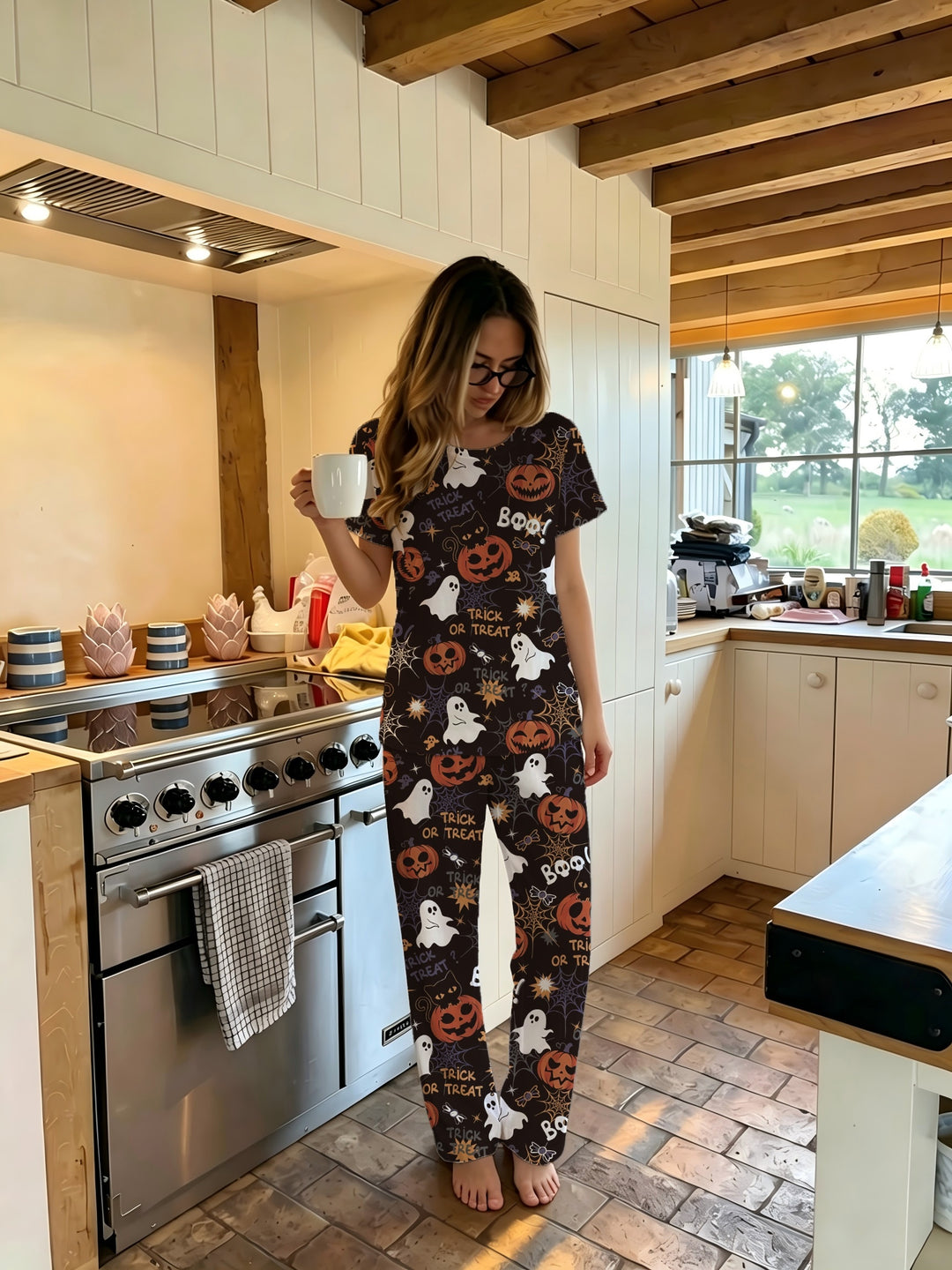 Wynn | Women's Halloween Cotton Pajama Set