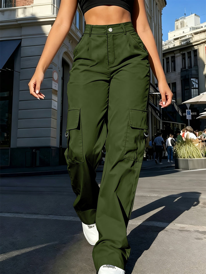 Stylish Wide Leg Cargo Pants for Women with Plus Size Casual Style