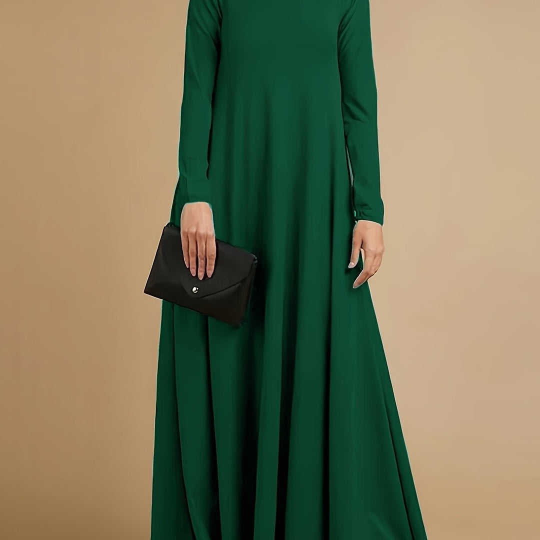 Nancy | Women's Knit High Neck Long Sleeve Casual Maxi Dress