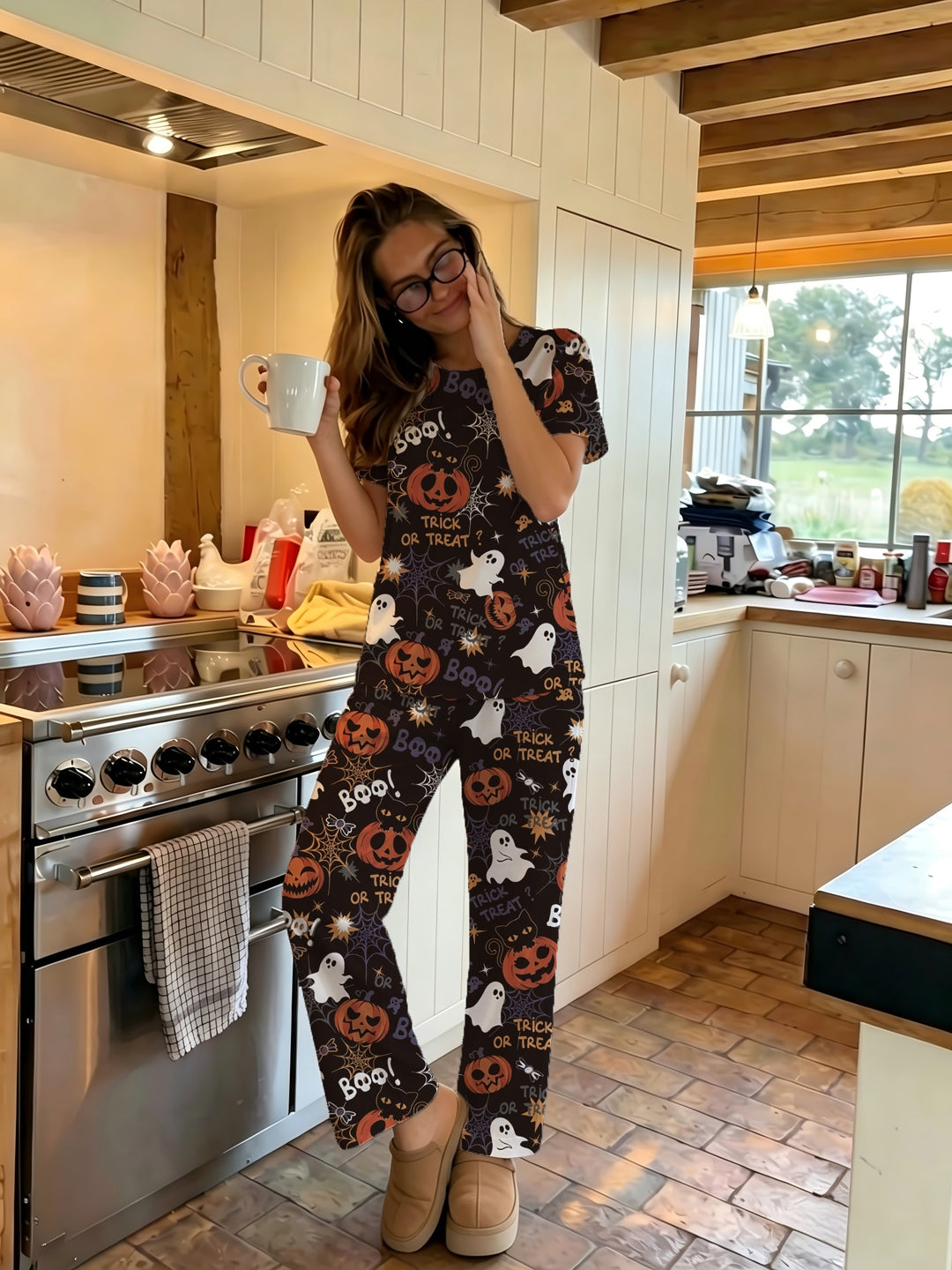 Wynn | Women's Halloween Cotton Pajama Set