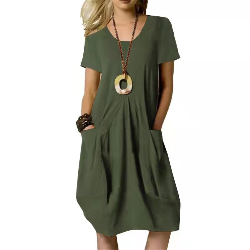 Sioned | Women Scoop Neck Pocket Tunic Dress