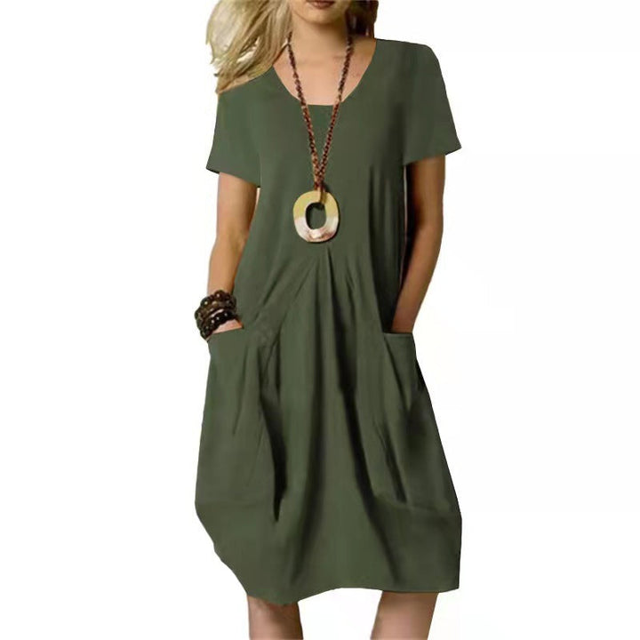 Sioned | Women Scoop Neck Pocket Tunic Dress
