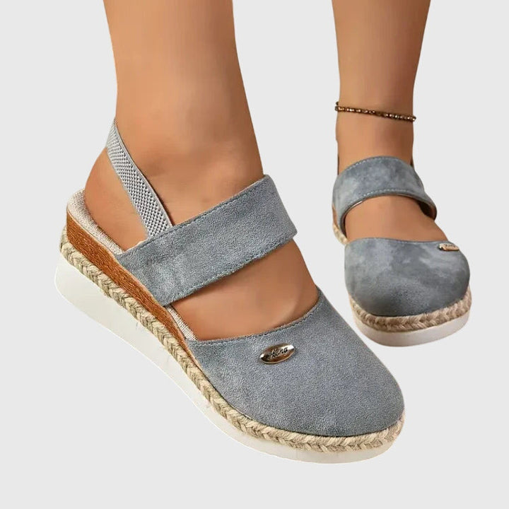 Magnolia | Women's Beaded Stretchy Vacation Cushioned Ankle Strap Sandals