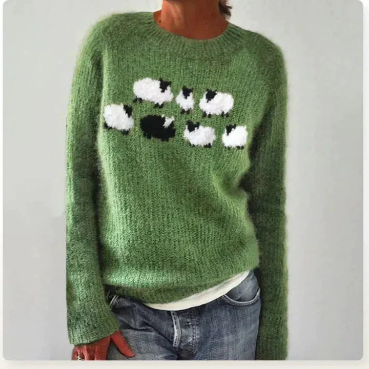 Raelyn | Women's Fair Isle Boat Neck Long Sleeve Knit Sweater