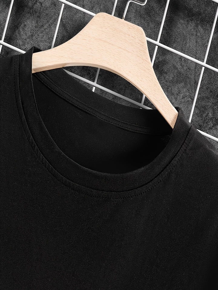 Veronica | Women's Black Knit Oversized Crew Neck Short Sleeve Casual T Shirt