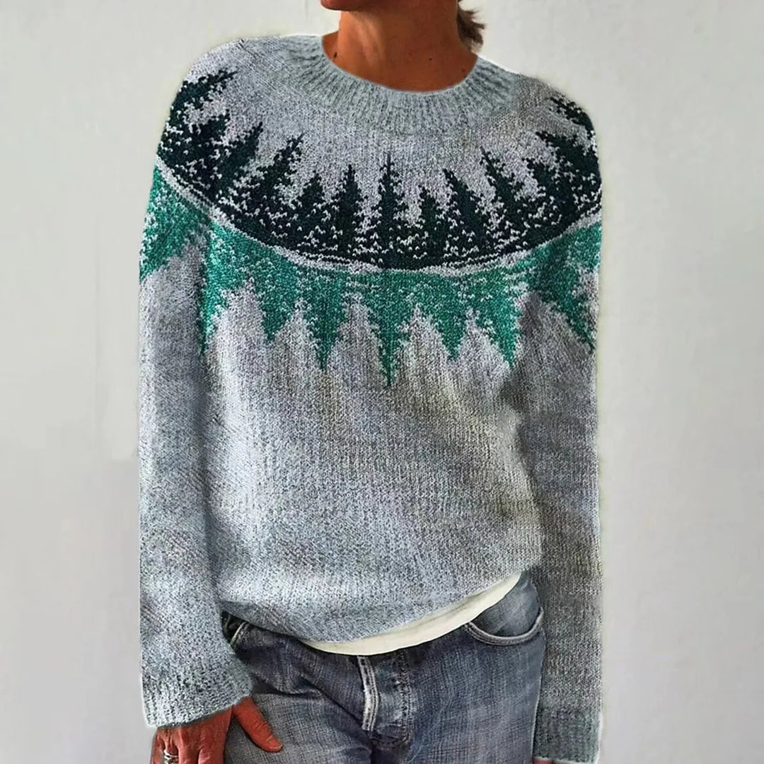 Raelyn | Women's Fair Isle Boat Neck Long Sleeve Knit Sweater