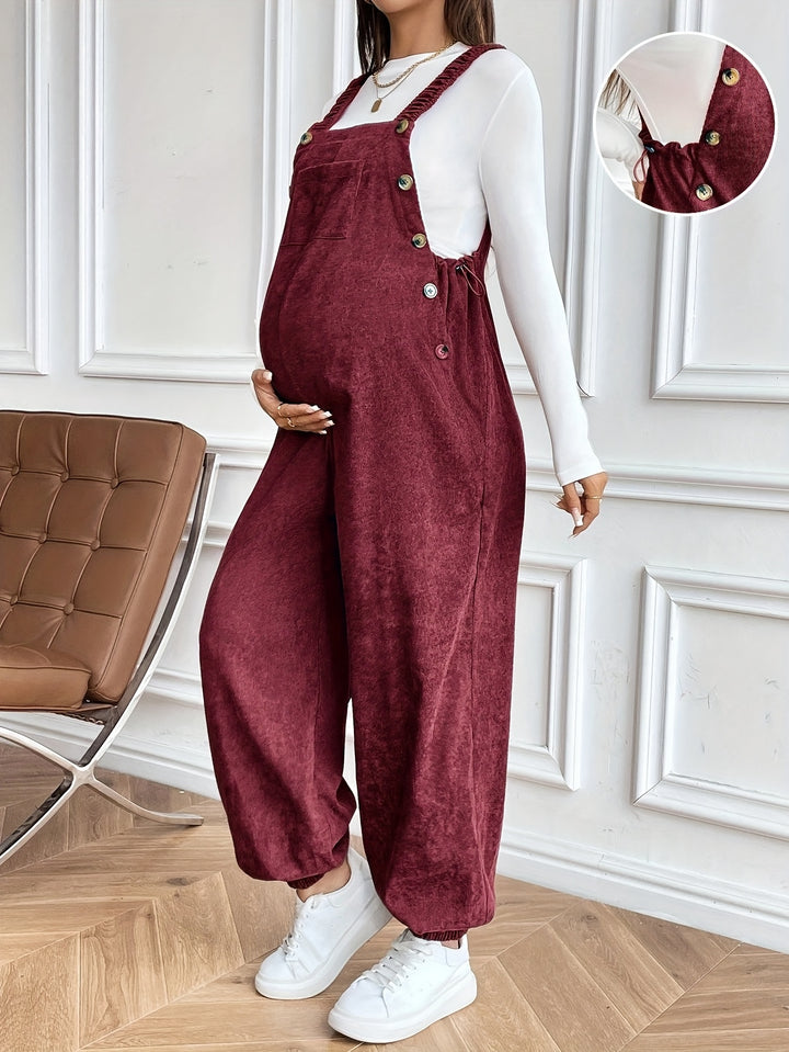 Alice | Women's Corduroy Square Neck Sleeveless Casual Overalls