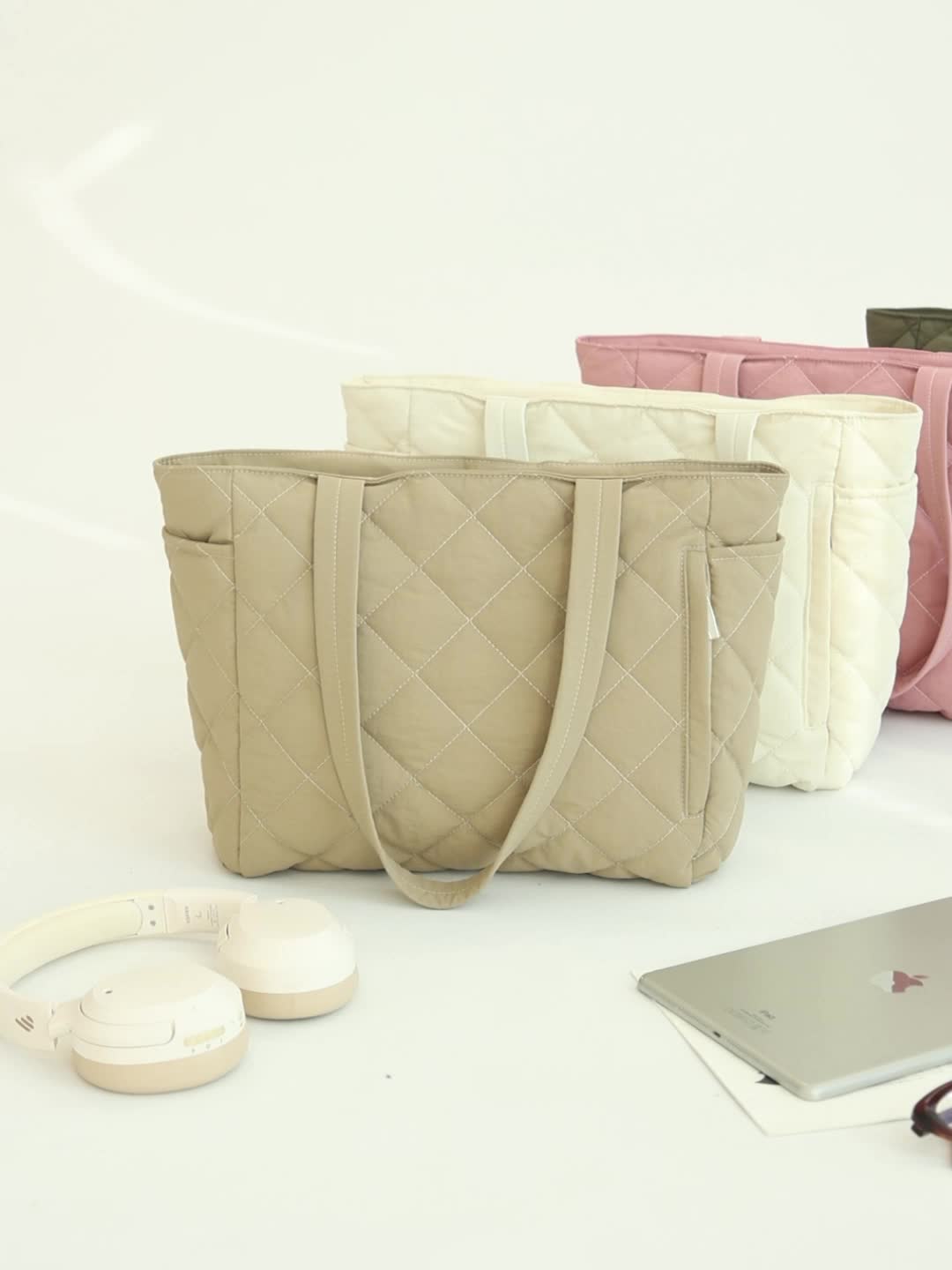 Werburga | Women Quilted Nylon Tote Bag