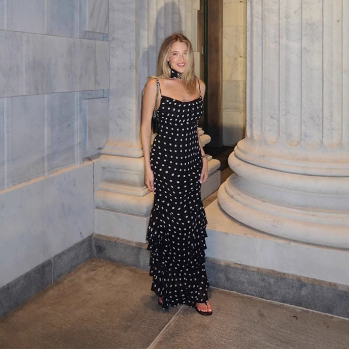 Sabina | Women Polka Dot Scarf Race Day Dress