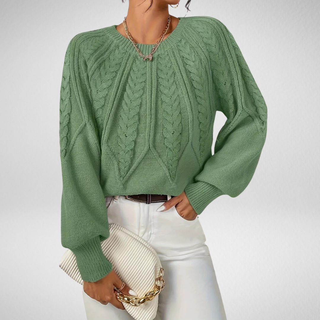 Alannah | Women Crew Cable Knit Sweater