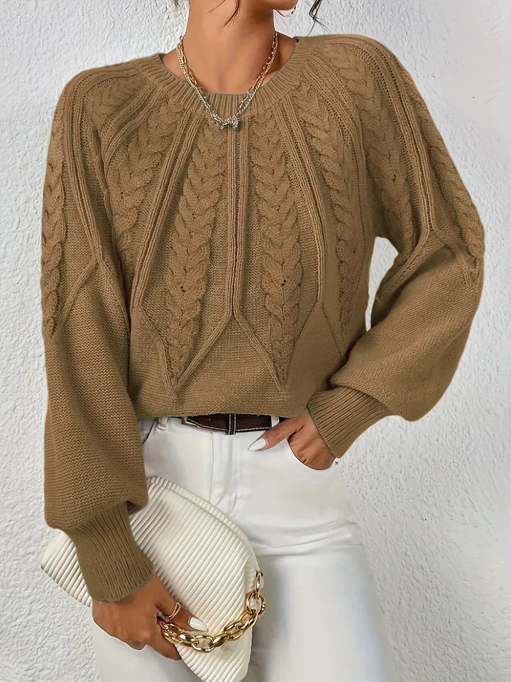 Alannah | Women Crew Cable Knit Sweater