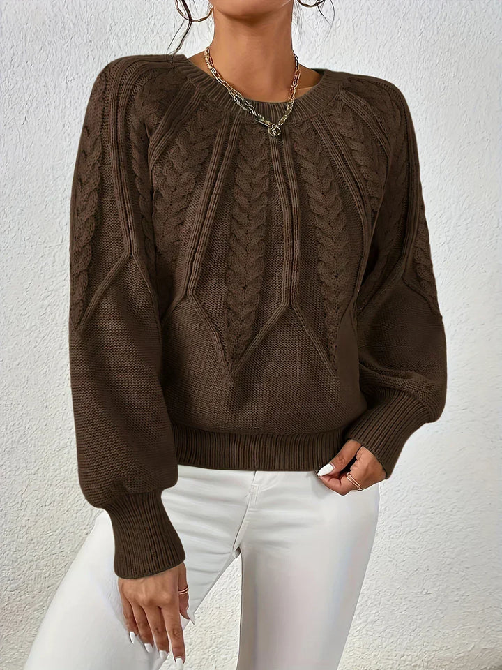 Alannah | Women Crew Cable Knit Sweater