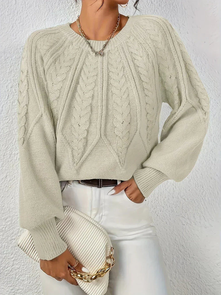 Alannah | Women Crew Cable Knit Sweater