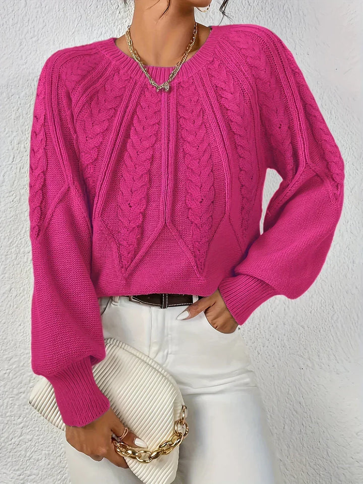 Alannah | Women Crew Cable Knit Sweater
