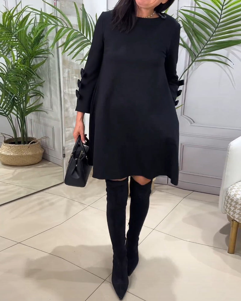 Hebe | Women Bow Cuff Long Sleeve Dress