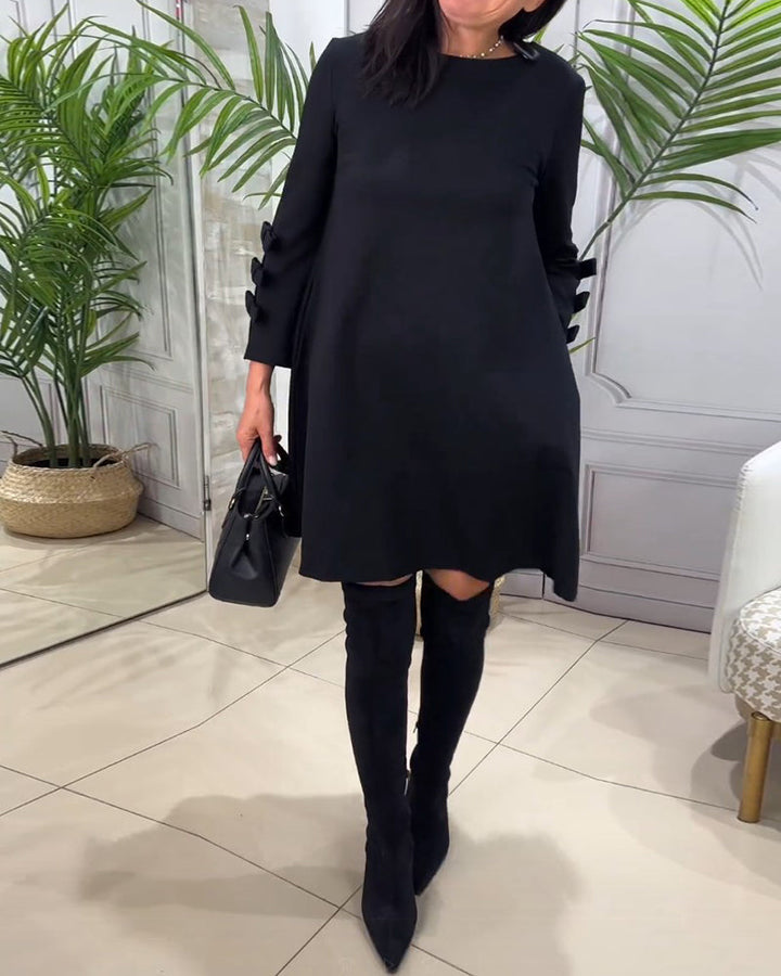 Hebe | Women Bow Cuff Long Sleeve Dress