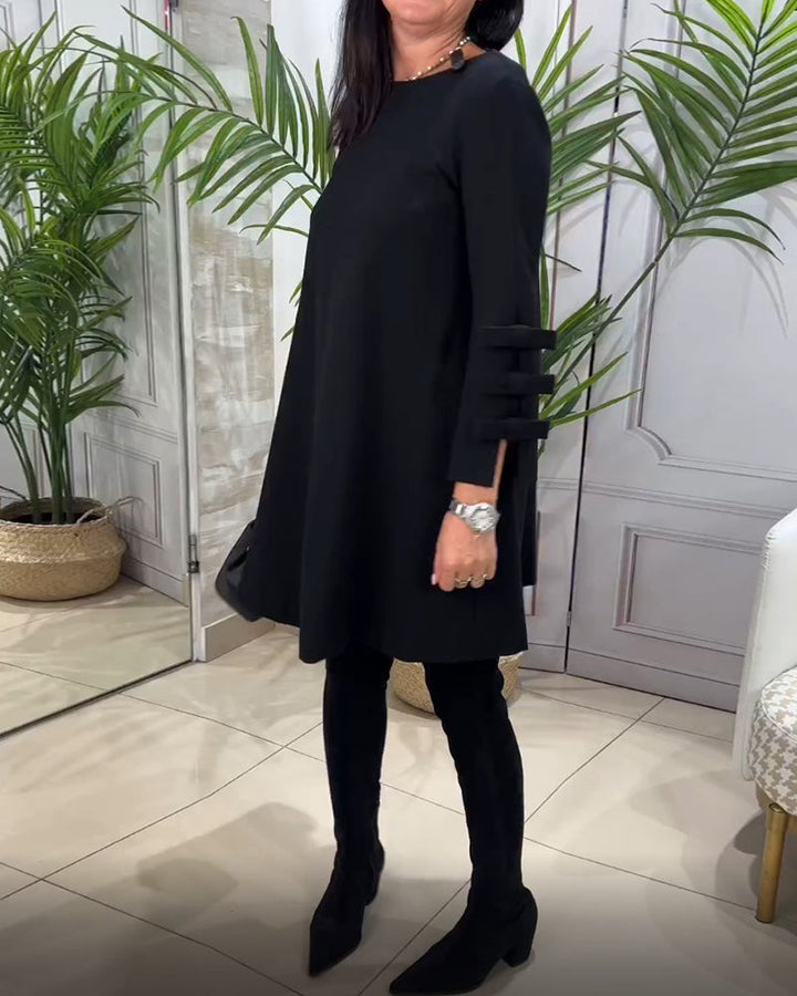Hebe | Women Bow Cuff Long Sleeve Dress