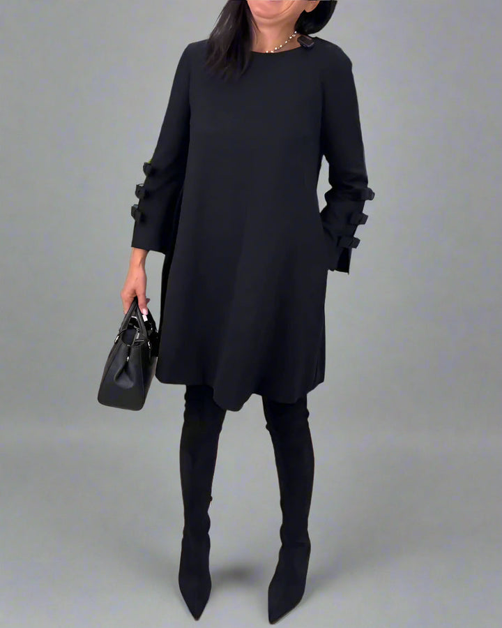 Hebe | Women Bow Cuff Long Sleeve Dress
