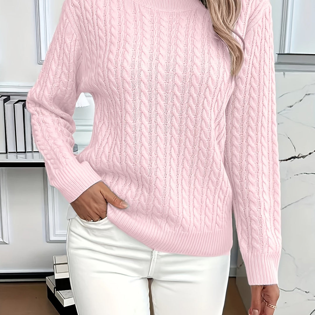 Aeron | Women Crew Cable Knit Pullover