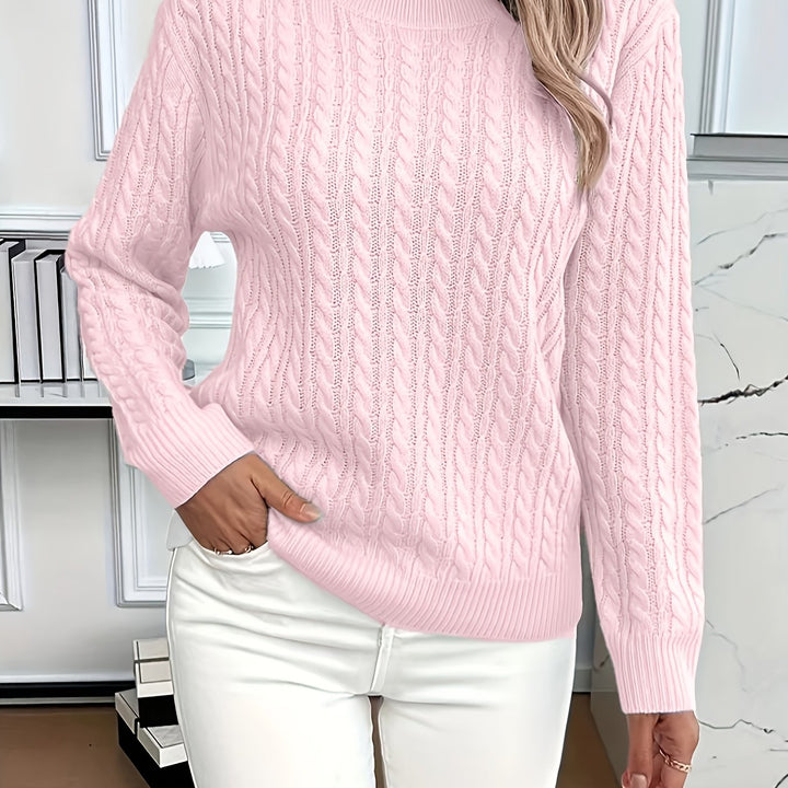 Aeron | Women Crew Cable Knit Pullover