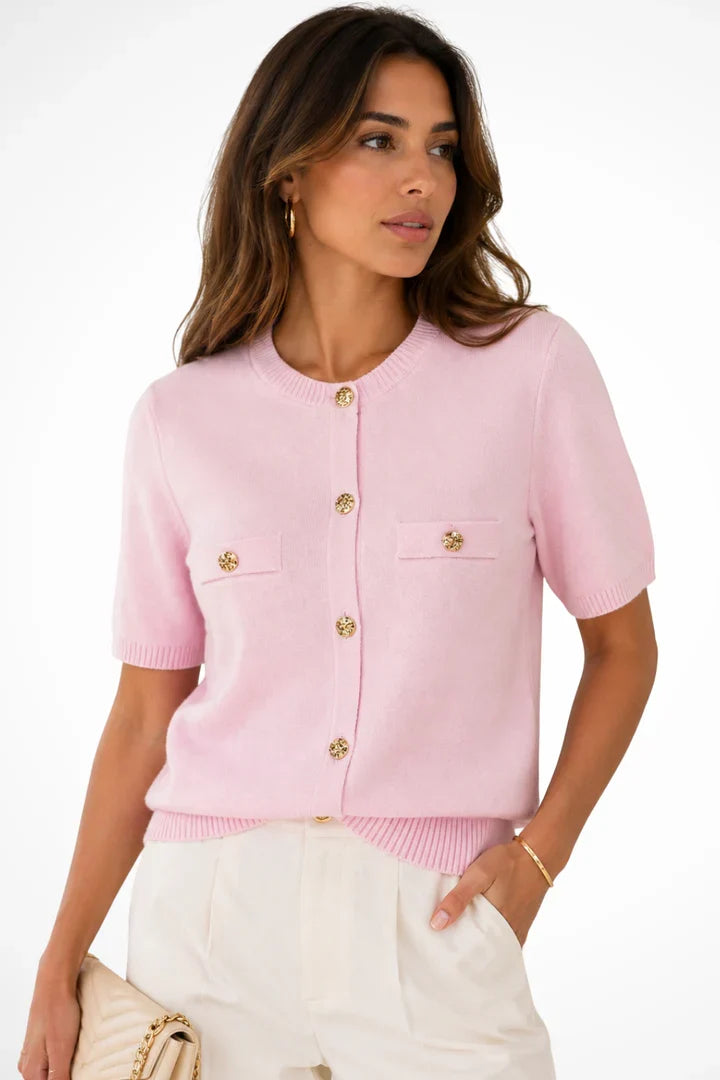 Casilda | Women Short Sleeve Cardigan Sweater